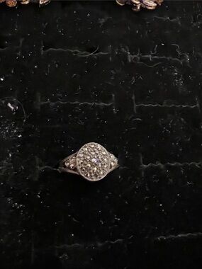 estate piece but super on trend sterling and diamond ring